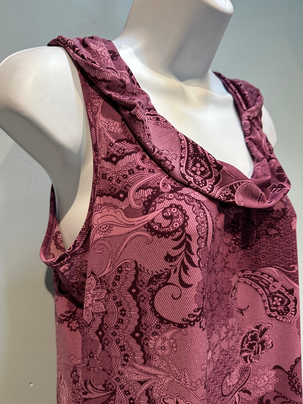 Ann Taylor Purple Patterned Dress Medium - Picture 6 of 13